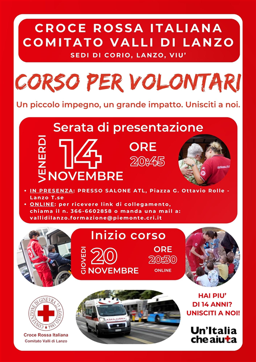 Nuovo corso per aspiranti volontari della Croce Rossa