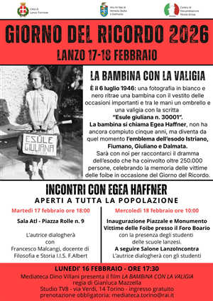Giorno del Ricordo - 10 febbraio 2026 - Siamo tutti invitati a ricordare e a riflettere.