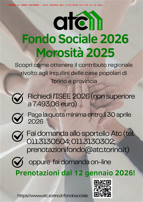 ATC Piemonte Centrale - Fondo Sociale 2026 Morosità 2025